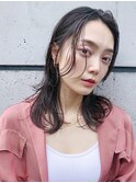 ミディアムレイヤー&小顔カットフェイスレイヤー顔周りレイヤー