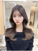 大人可愛い韓国くびれヘア レイヤーカット 顔まわり前髪カット