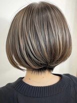 ネックス 表参道本店(nex)&nbsp;デザインカラーレイヤーカットウェットヘアオリーブベージュ白髪