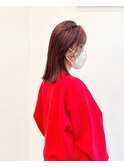 ・ブリーチ無しレッド×切りっぱなしミディアム