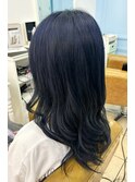 ネイビーブルー【山口市美容室】【山口市派手髪】