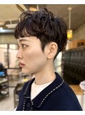 ベリーショートパーマピクシーカットハンサムショートパーマ