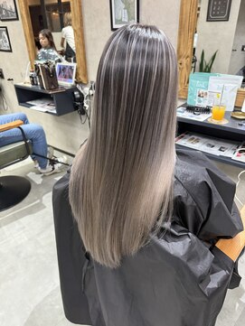 サニー 渋谷(SUNNY) バレイヤージュ、ハイライト、レイヤーロング、グレーベージュ