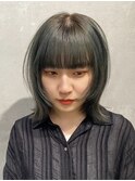 横浜西口レイヤーボブショコラベージュ丸みショートボブ前髪あり
