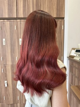 アッシュ 豊田店(Ash) 【髪質改善カラー】韓国風艶巻きチェリーピンク