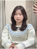 韓国ミディアムヘアスタイル シフォンブラウンカラー