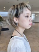 ショートバングの丸みショートボブ/ボブ/ひし形ショート