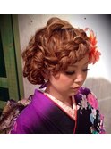前髪ふんわり編み込みアップ