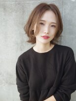 ヘアーメイクジェンテ(hair make gente)&nbsp;センターパートで大人可愛い　外はねボブ
