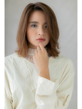 カバーヘア イヴ 戸頭店(COVER HAIR EVE) 外国人風ハイライトワンレン外ハネロブヘアY戸頭10代20代30代