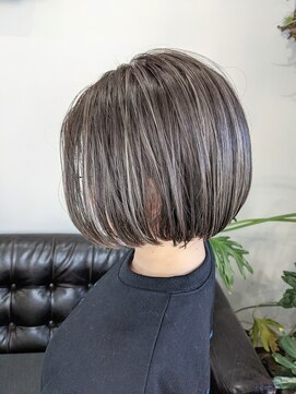 ヘアーアンドアイラッシュ ヨーク(Hair&eyelash york's) ワンプロセスハイライトショートボブ