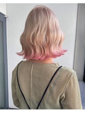 クラルス バイ アルティナ 溝の口店(Clarus by artina) ピンクブロンド_波巻き_バイカラー_