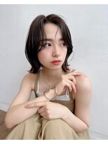 インナーグレージュくびれウルフボブ