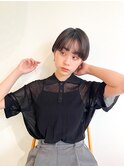 ピュアショート/黒髪ショート/耳掛けショート