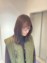 アヴァンス 広島本通店(AVANCE.)&nbsp;外ハネミディアム×ナチュラルベージュカラー