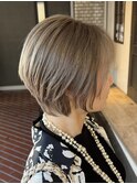 ショートカット×ひし形ショートボブ×前髪あり20代30代40代50代