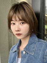 ミンクス渋谷スマートサロン(MINX shibuya smart salon)&nbsp;デザインカラーレイヤーカットウェットヘアオリーブベージュ