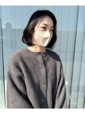 小顔ボブ×韓国っぽ顔まわり