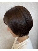 ショートボブ 髪質改善カラー 顔まわり 顔周り