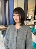 黒髪！ミディアムレイヤーボブ