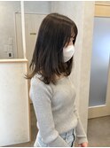 暗髪　グレージュ　透明感 赤み消し　レイヤー