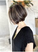 前下がりショートボブ/ハイライト/あごライン/たまプラーザ