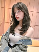 グロー 大宮(GLROW) レイヤーカット 顔まわりカット オリーブベージュ