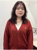ボルドーカラーロングパーマ福岡天神美容室