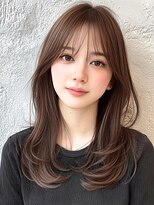 ロティー(loty)&nbsp;レイヤー 顔周りカット チョコレートブラウン 透明感カラー 前髪
