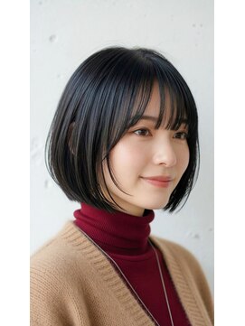 コートフィールエー(CO_T feel.a) 顎ラインで魅せる艶髪ボブ×シースルーバングで抜け感を