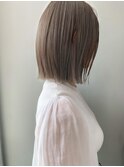 nude仲井【ブリーチなし】ミントグレージュ【切りっぱなしボブ】