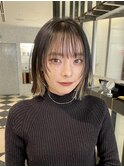 顔まわり×切りっぱなしボブ
