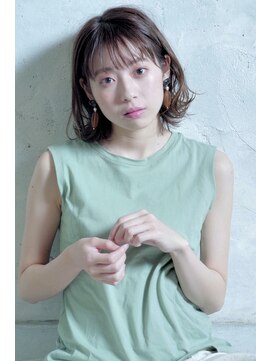 クシュ 所沢東口店(kusyu...) ウルフショート/外巻きパーマ/サイドバング/マロンブラウン所沢