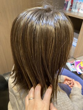 アフィックスヘア 新小岩(affix hair) 地毛×ハイライト