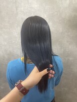ラボヌールヘアー 宇都宮店(La Bonheur hair) ネイビーカラー／ブリーチあり