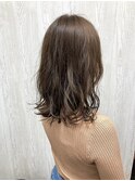 アッシュベージュ×ゆるふわミディアム【TELAHAIR】