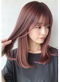 30代40代50代ピンクベージュブリーチあり白髪ぼかしハイライト