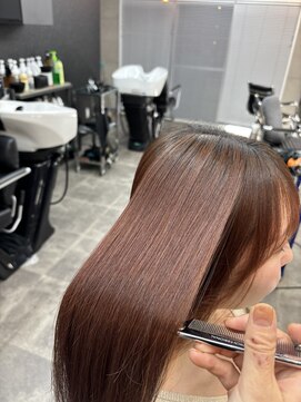 ファビ 渋谷(Fab) くびれヘア/暗めカラー/アプリコットオレンジ/縮毛矯正