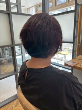 ヘア ルーナ バイ アプリーレ(hair lune by Aprire) 透明感ナチュラルブラウン艶カラー丸み立体感ショートボブ