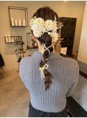 編みおろしポニーテールヘアアレンジセット成人式結婚式ヘア