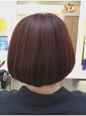 ドーリーローズモーブカラーでマニッシュな大人かわいい艶ボブ