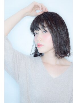 ラウンジ モリオ イケブクロ(Lounge MORIO Ikebukuro) 【morio池袋】柔らかい黒髪切りっぱなしボブ
