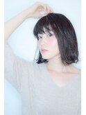 【morio池袋】柔らかい黒髪切りっぱなしボブ