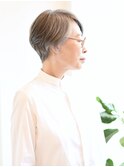 【えがお美容室】40代50代に人気☆横顔美シルバーショート