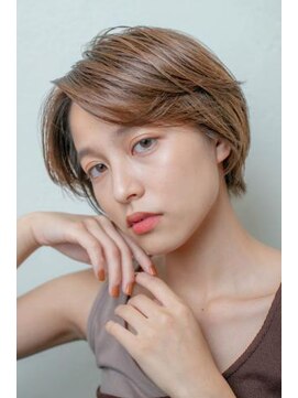 ミンクス 銀座店(MINX) 流れるレイヤーボブ×ミルクティーカラー【銀座×30代】