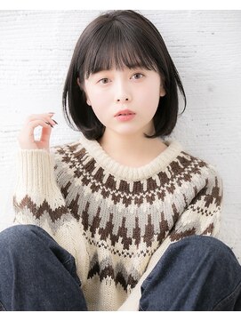 ユーフォリア 銀座本店(Euphoria) 暗髪でもかわいいひし形小顔ボブ