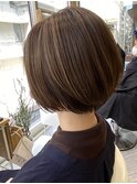 まとまりボブ×ナチュラルハイライト