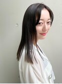セミロングストレート○マットグレージュ/髪質改善/天神大名