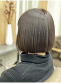 【LVEI】丸みボブ×カーキーアッシュ×髪質改善
