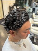 メンズロング・ハードパーマ簡単ジェル仕上げ.hommehair2nd櫻井